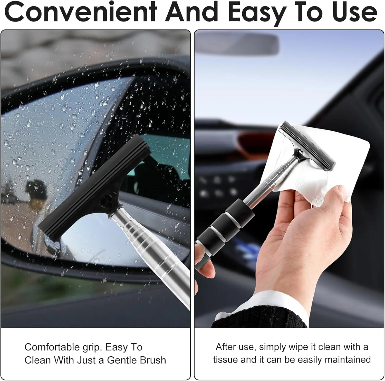 バックミラーフロントガラスワイパー格納式ポータブルゴムスキー - Travel Accessories In Car のレビューと価格