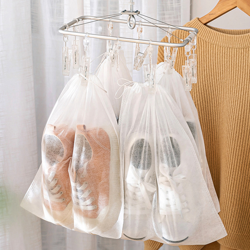 10 ピース/セット靴ダストカバー不織布防塵巾着クリア収納袋 - Reusable Zip Bag のレビューと価格