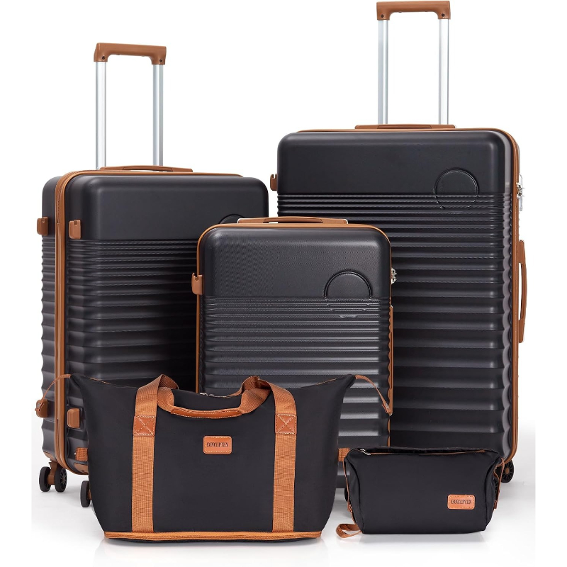 5点セット ハードサイドスーツケース ABS樹脂製 PC素材 - Travel Lock Tsa Approved のレビューと価格