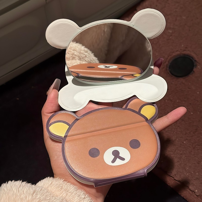リラックマ折りたたみ化粧鏡かわいいシンプルなポータブル手持ち - Travel Accessories Girls のレビューと価格