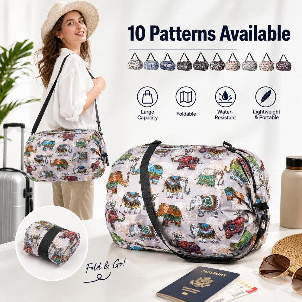 軽量大容量ショッピングバッグ、ハンドル付き、防水トラベルハン - Travel Accessories Market のレビューと価格