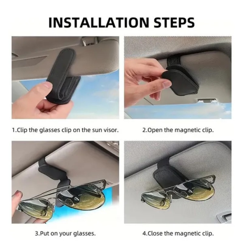 車のサンバイザーメガネケースホルダーサングラスクリップチケッ - Travel Accessories In Car のレビューと価格