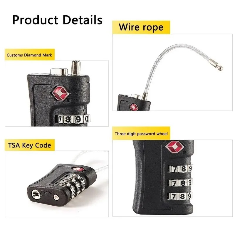 TSA税関ロック 3桁トラベルパスワード変更可能ロック デジ - Travel Lock Tsa Approved のレビューと価格