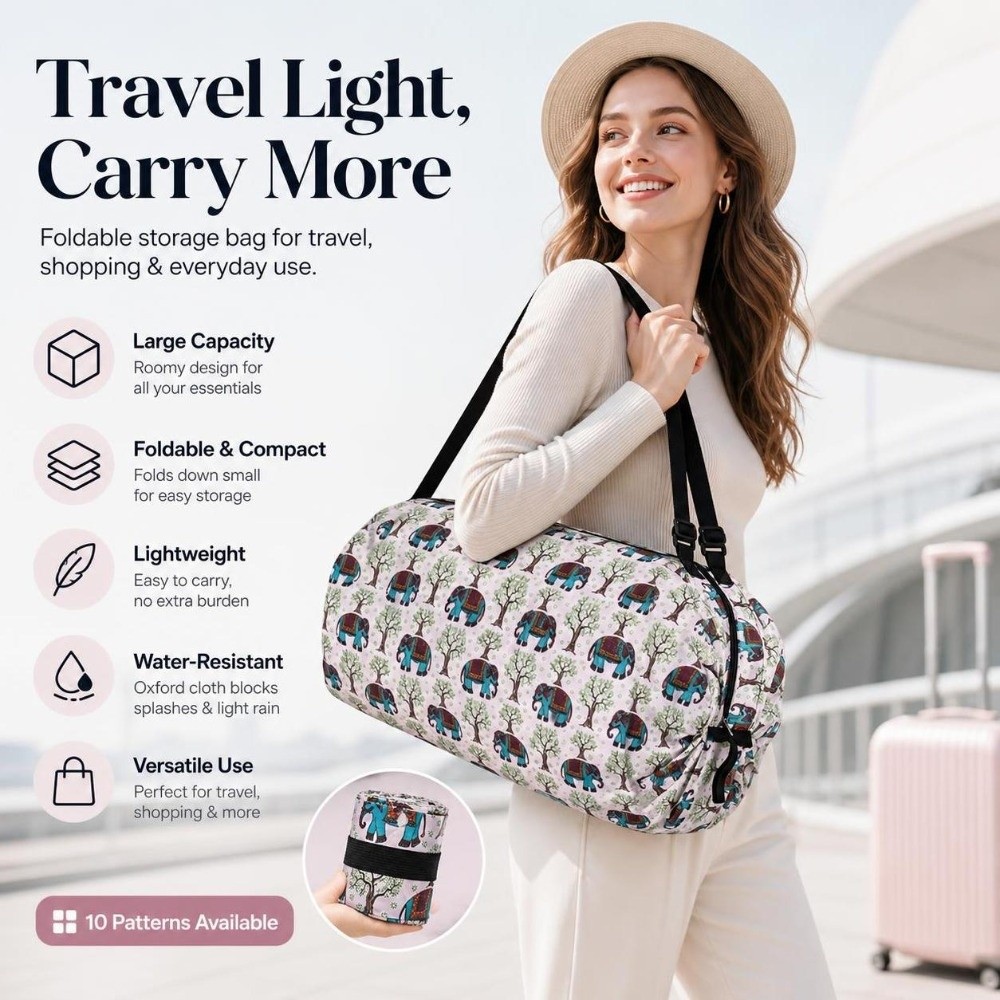 日本製大容量ショッピングバッグ、ハンドル付き、防水、折りたた - Travel Accessories Market のレビューと価格
