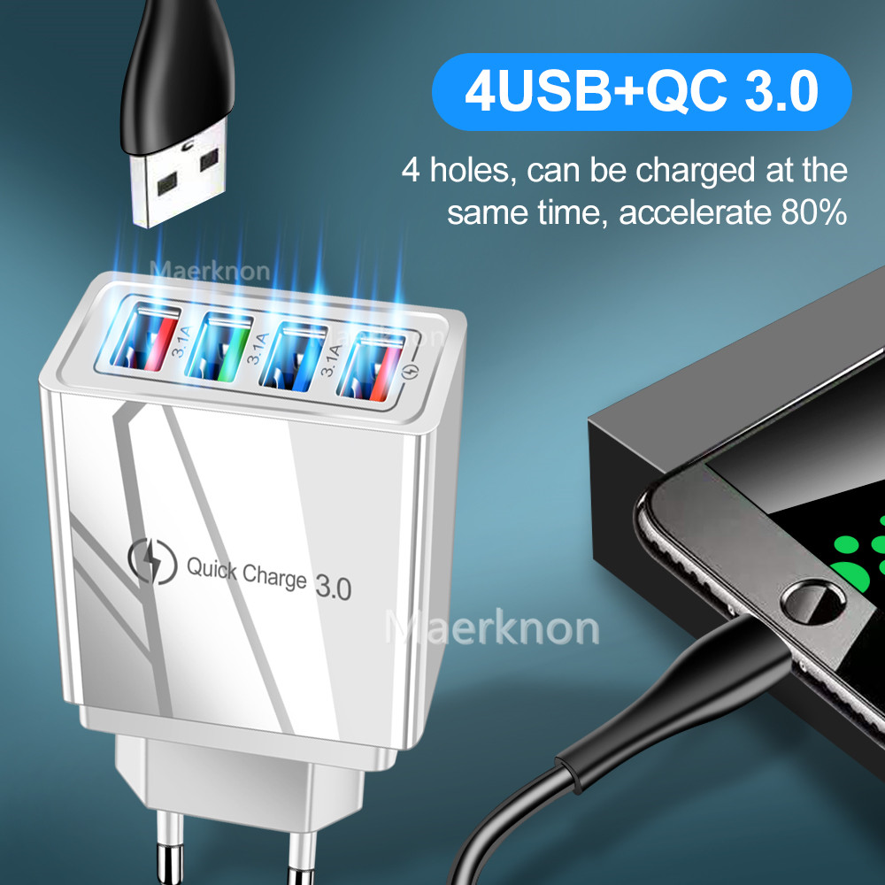 4 USB 高速充電ヘッド EU/US 標準アダプター トラ - Travel Accessories Inc のレビューと価格