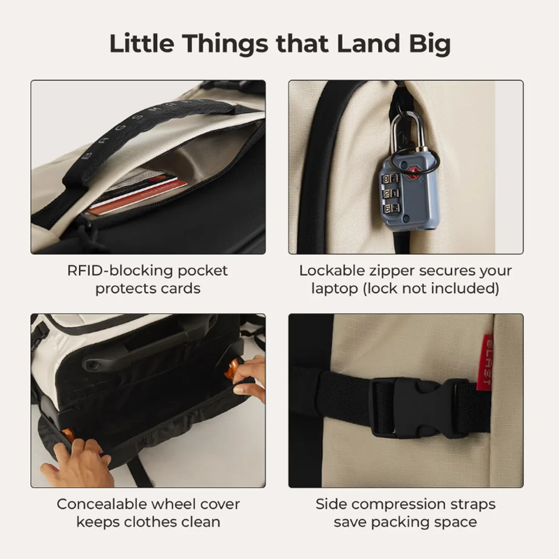 BAGSMART 43L ローラートラベルバックパック スム - Travel Router Accessories のレビューと価格