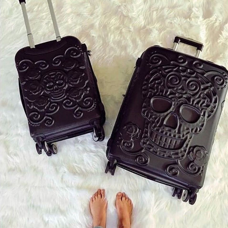 パンクトレンドスケルトンスーツケース個性的なポップ要素トラベ - Travel Lock Tsa Approved のレビューと価格