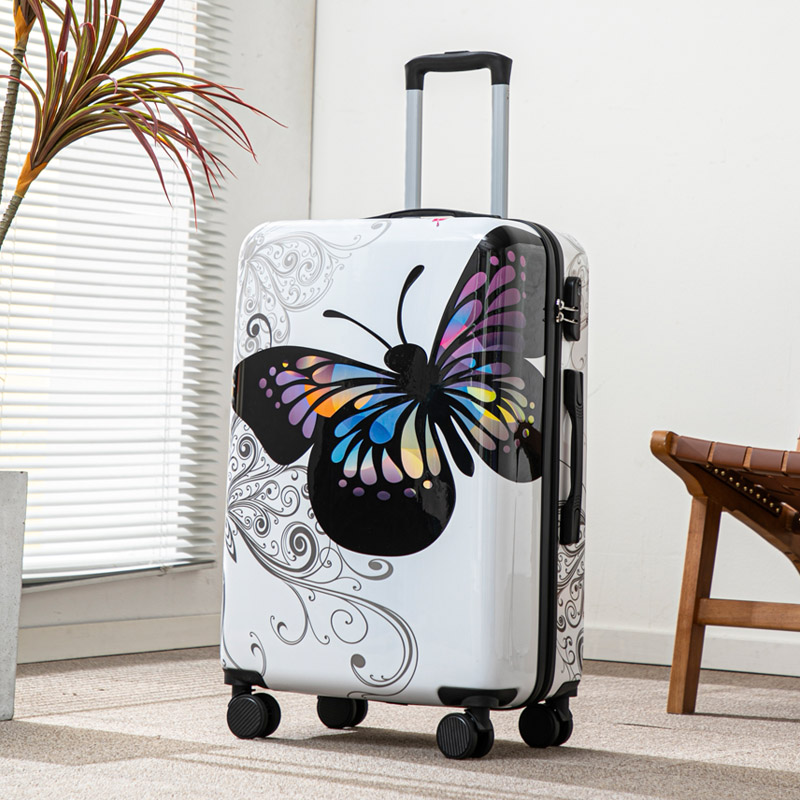 蝶模様の荷物 20 インチの大容量ローリング旅行スーツケース - Travel Lock Tsa Approved のレビューと価格