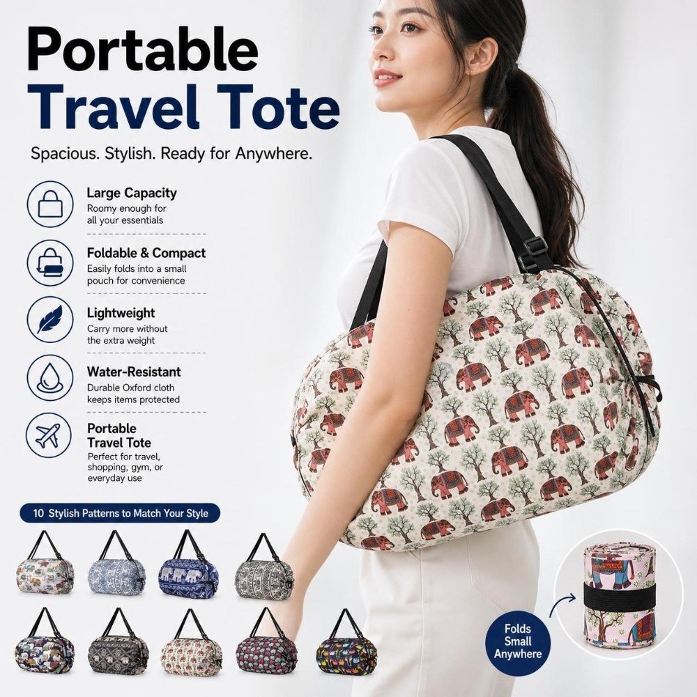 耐久性のある大容量ショッピングバッグ、ハンドル付き、防水トラ - Travel Accessories Market のレビューと価格