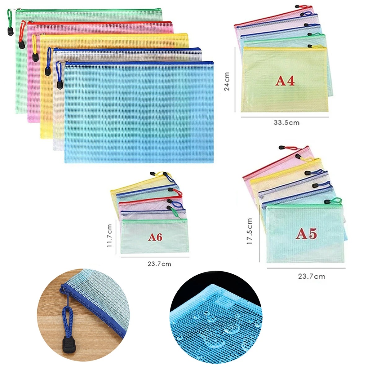 5/20/50/100PC 文具収納袋フォルダーファイルメッ - Reusable Zip Bag のレビューと価格