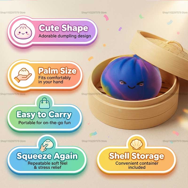新しいレインボーおもちゃ、蒸し器ボックス付きスクイーズドウス - Travel Accessories Unique のレビューと価格