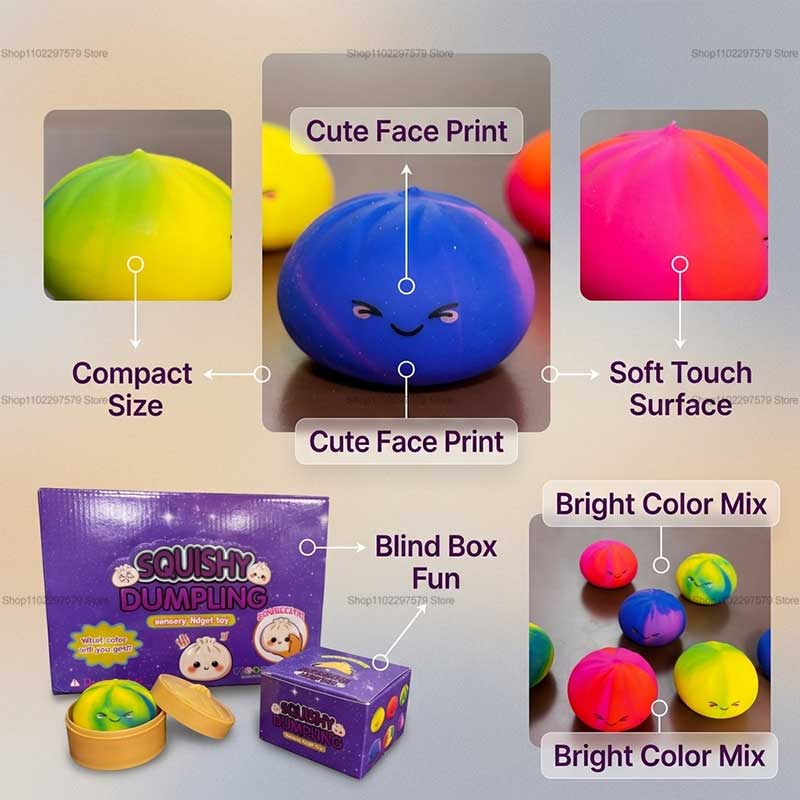 新しいレインボーおもちゃ、蒸し器ボックス付きスクイーズドウス - Travel Accessories Unique のレビューと価格